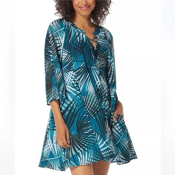 CoCo Reef Wanderlust Cover Up Dress Womens Cover up Dress M teal multi - Picture 3 of 11